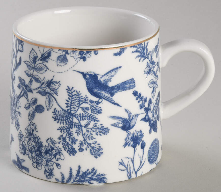 Blue White Bird Mug by Grace's Teaware-1