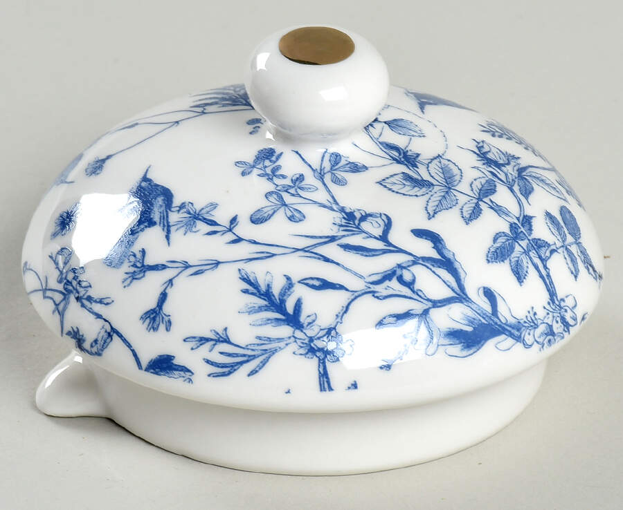Blue White Bird Lid for Teapot by Grace's Teaware-1