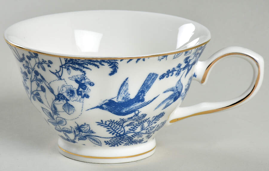 Blue White Bird Footed Cup by Grace's Teaware-1