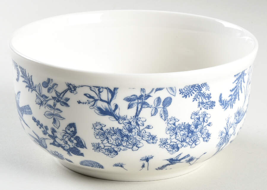 Blue White Bird 6" Storage Ceramic Bowl by Grace's Teaware-1