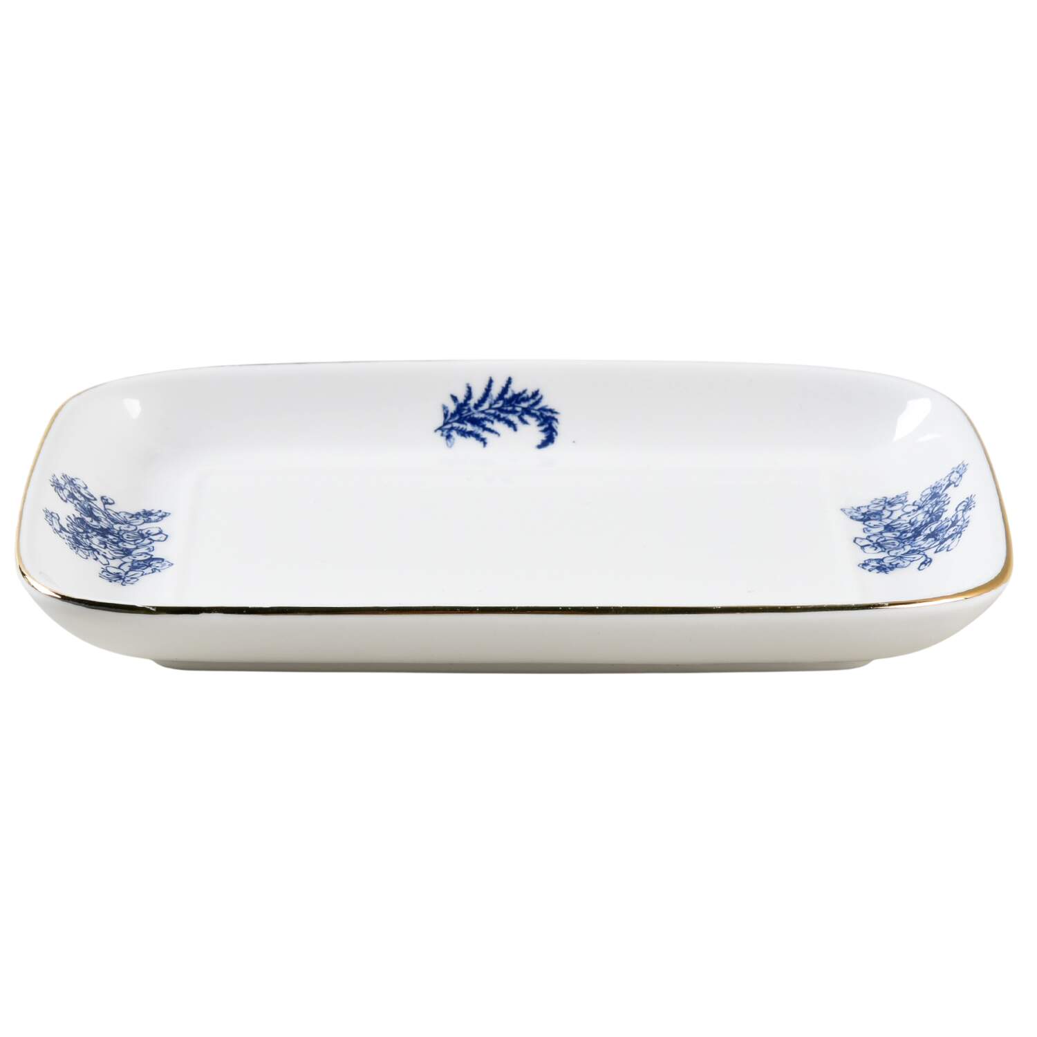 Blue White Bird 1/4 Lb Butter No Lid by Grace's Teaware-1