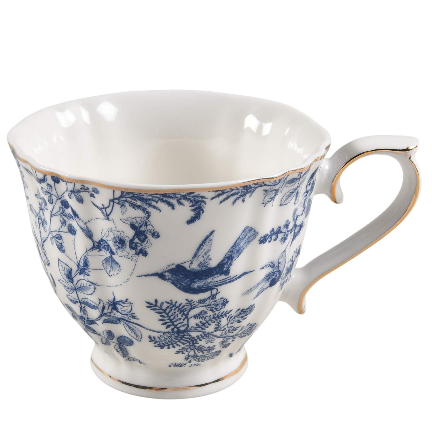Blue White Bird Jumbo Cup by Grace's Teaware-1