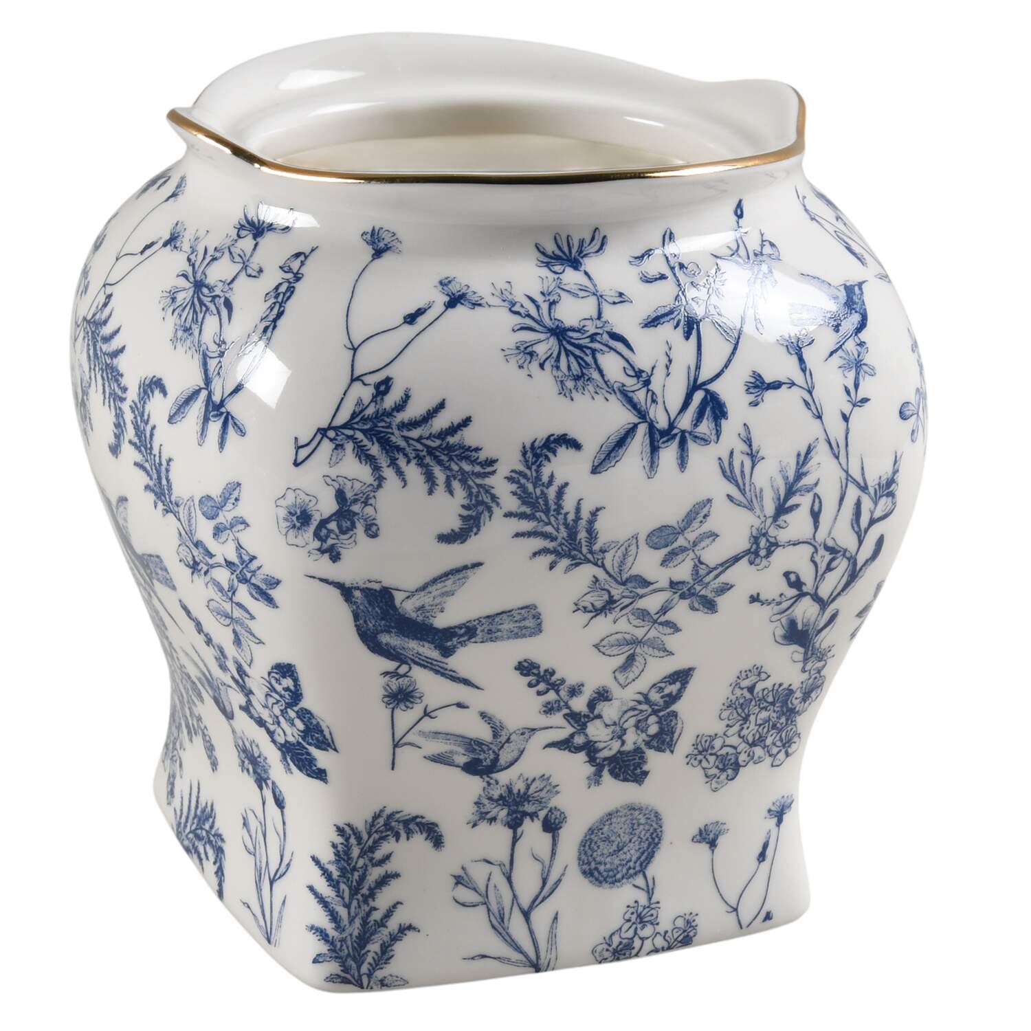 Blue White Bird Small Canister No Lid by Grace's Teaware-1