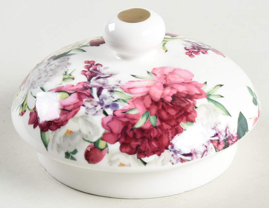 Burgundy Rose Lid for Teapot by Grace's Teaware-1