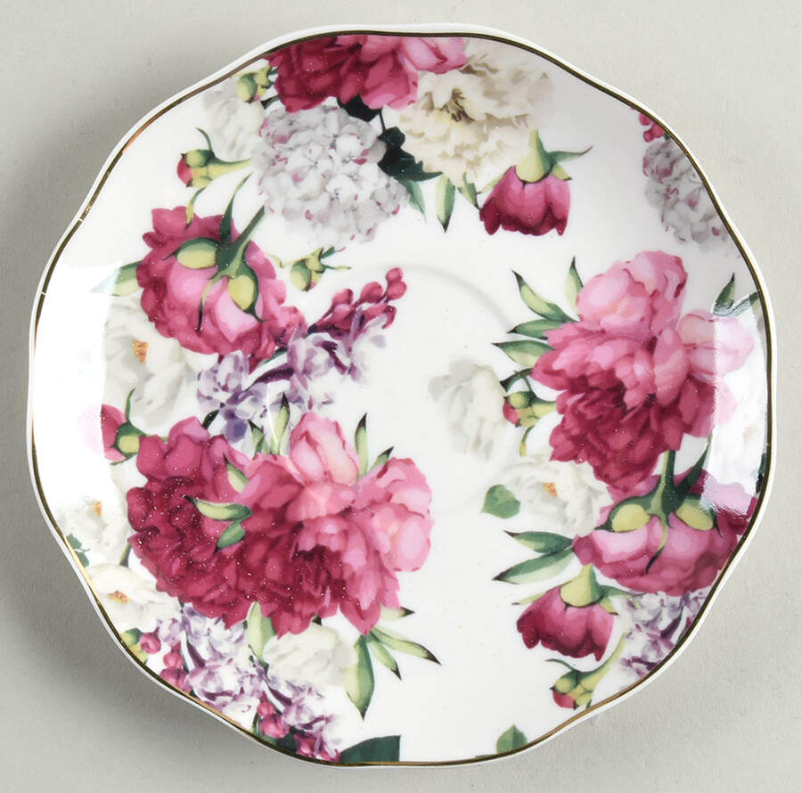 Burgundy Rose Saucer by Grace's Teaware-1