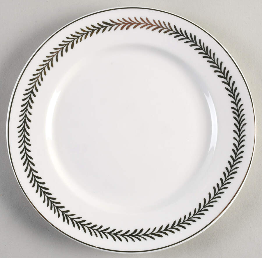 White Gold Laurel Salad Plate by Grace's Teaware-1