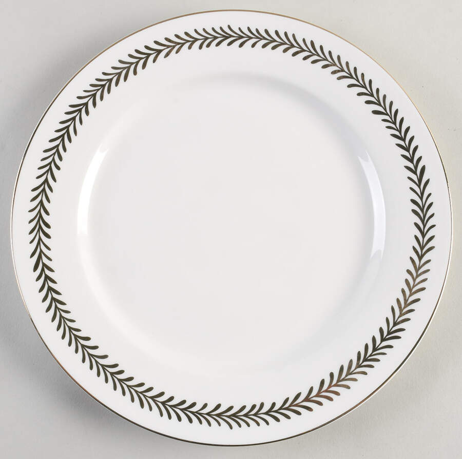 White Gold Laurel Dinner Plate by Grace's Teaware-1