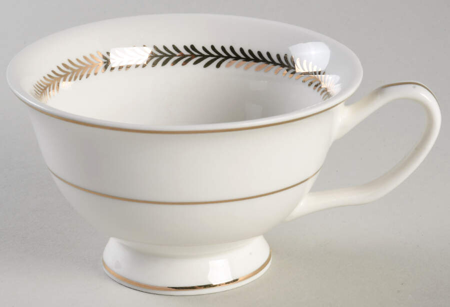 White Gold Laurel Flat Cup by Grace's Teaware-1