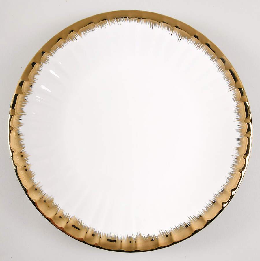 Gold Brush Dinner Plate by Grace's Teaware-1