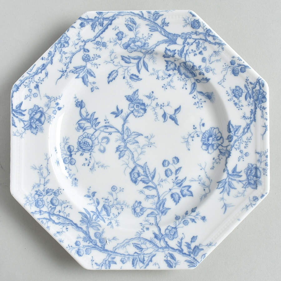 Octagon Blue Rose Salad Plate by Grace's Teaware-1