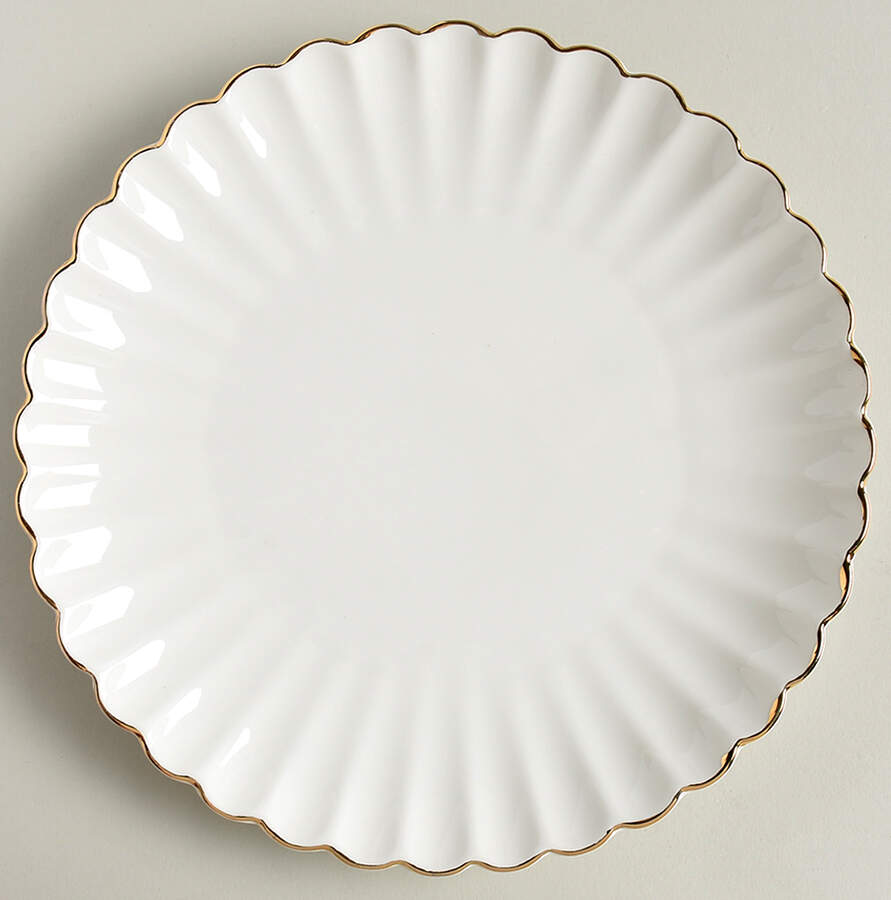 White Gold Shell Salad Plate by Grace's Teaware-1
