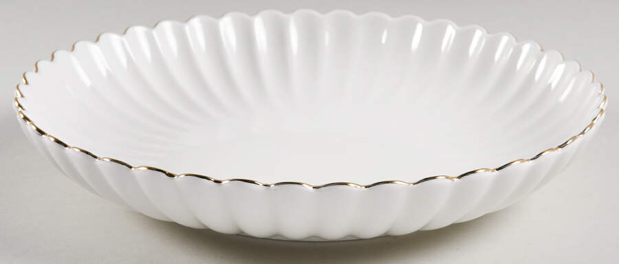 White Gold Shell Deep Dinner Plate by Grace's Teaware-1