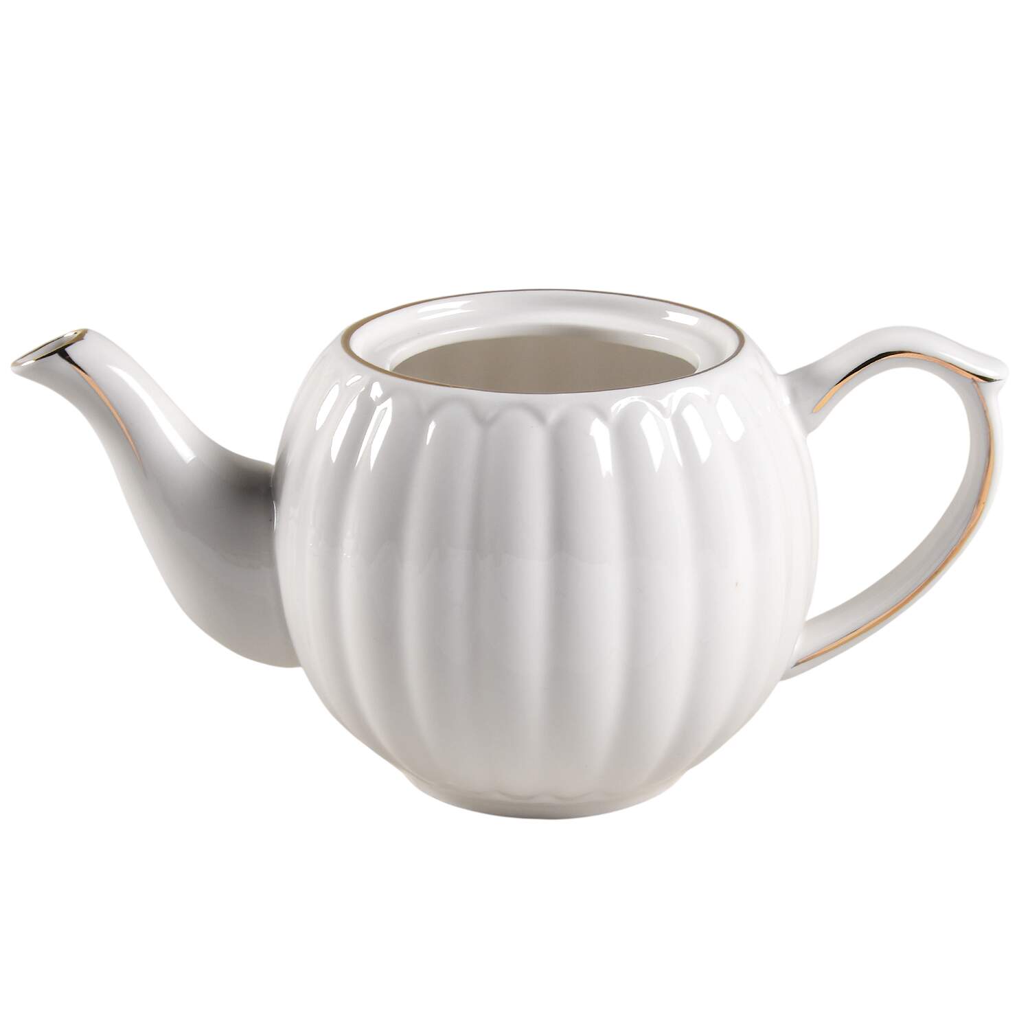 White Gold Shell Teapot No Lid by Grace's Teaware-1