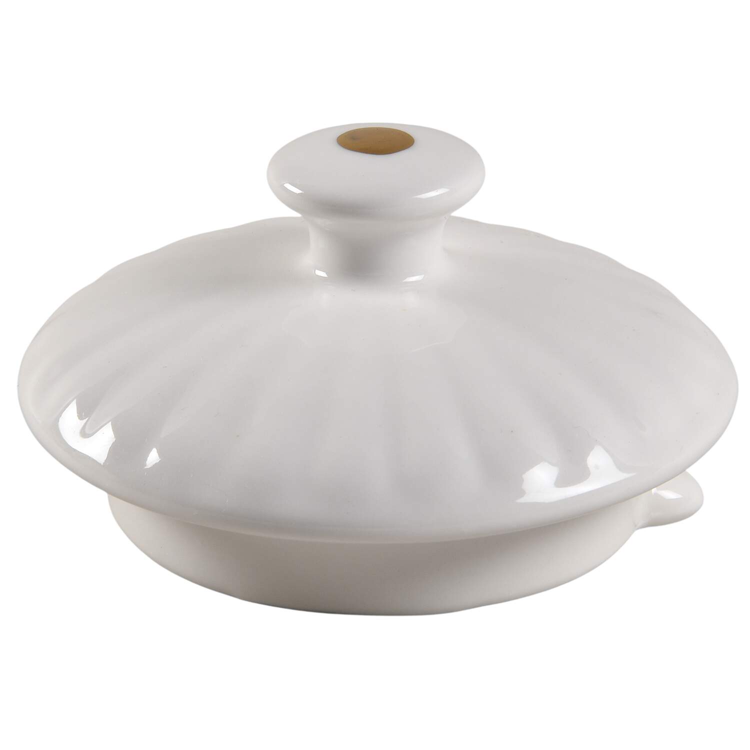 White Gold Shell Lid for Teapot by Grace's Teaware-1