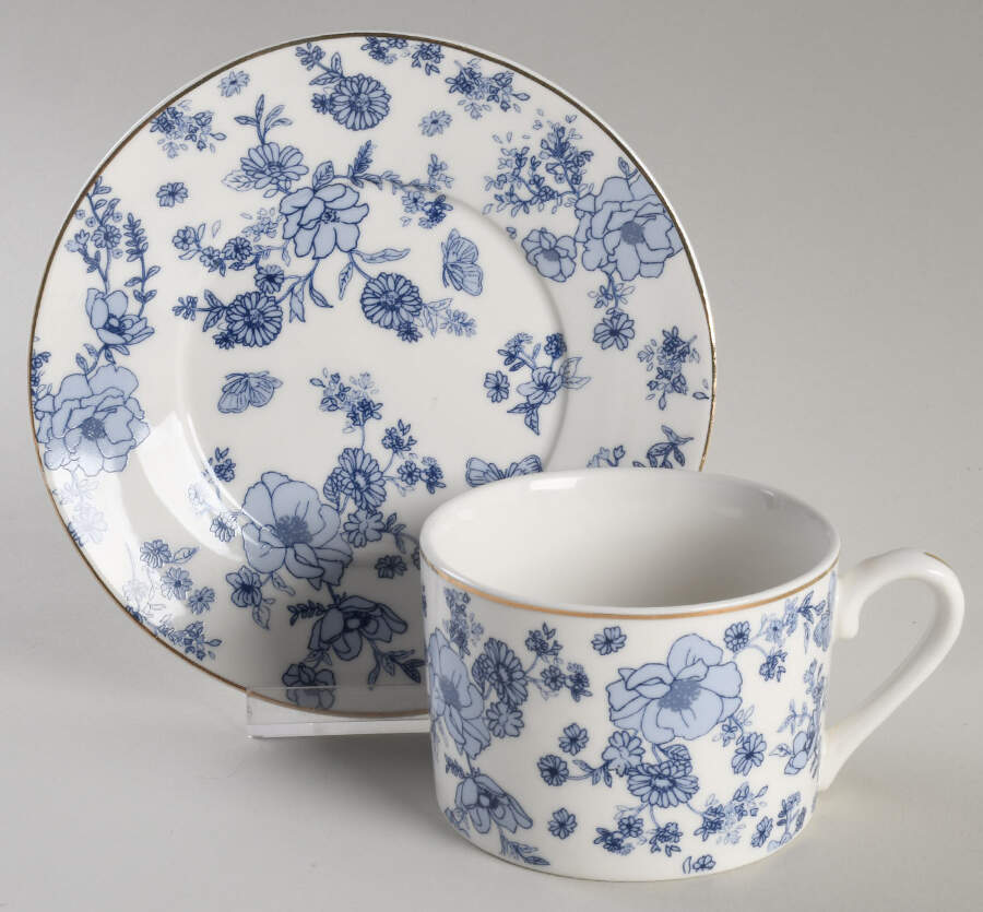 Katie Flat Cup & Saucer Set by Grace's Teaware-1