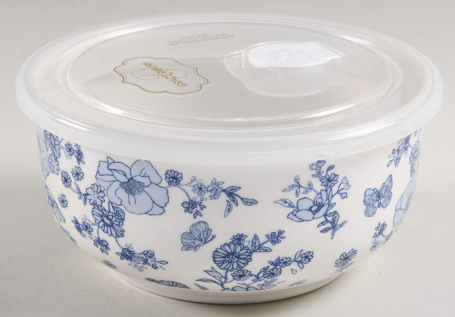 Katie 16 Oz Round Plastic Microwave Bowl w/Vent Lid by Grace's Teaware-1