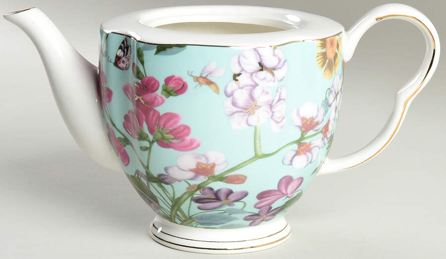 Floral Tiara Teapot No Lid by Grace's Teaware-1
