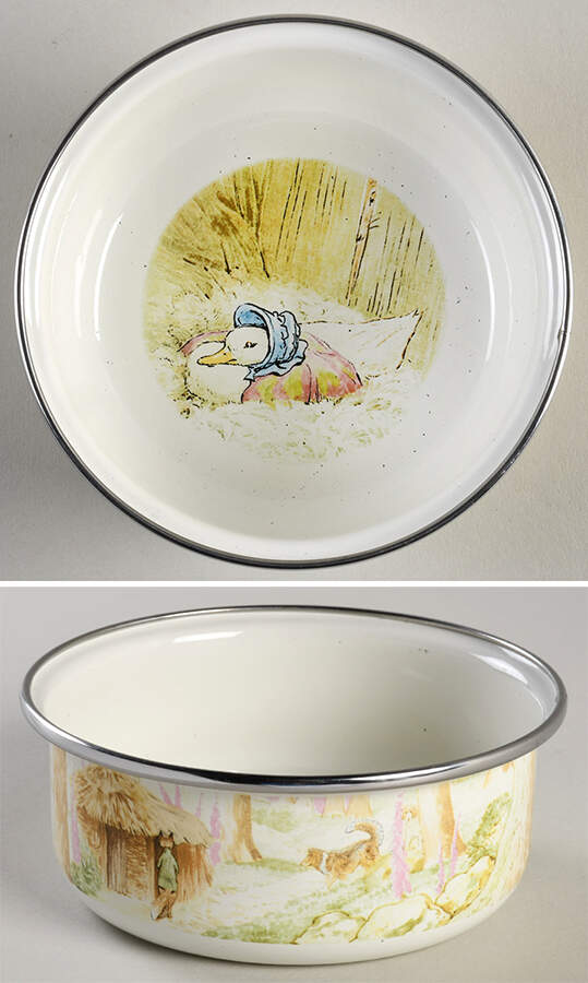 Peter Rabbit Enamel Child's Bowl by Golden Rabbit Enamelware-1
