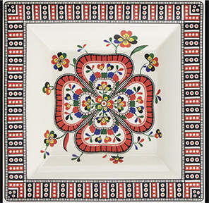 Chance Folle 6" Square Dish by Faiencerie De Gien-1