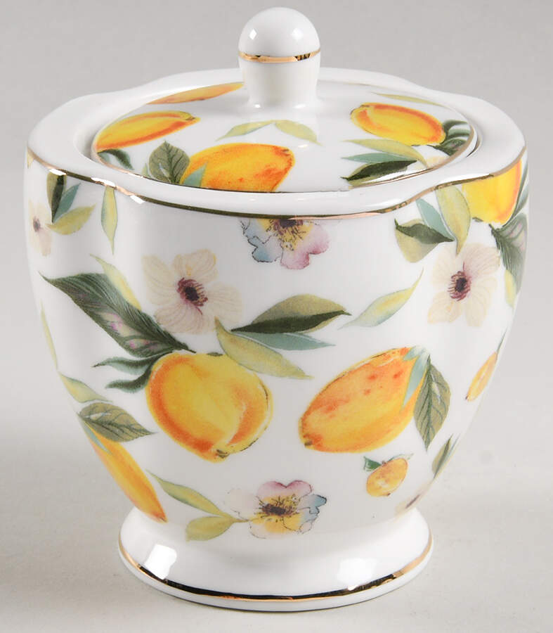Kristy Lemon Sugar Bowl & Lid by Grace's Teaware-1