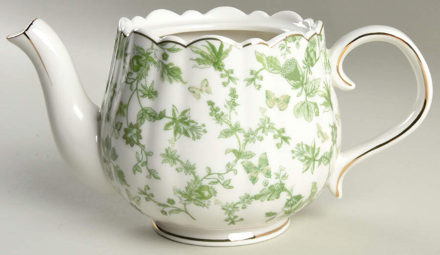 Greeny Garden Teapot No Lid by Grace's Teaware-1