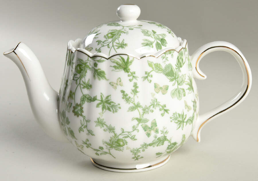 Greeny Garden Teapot & Lid by Grace's Teaware-1