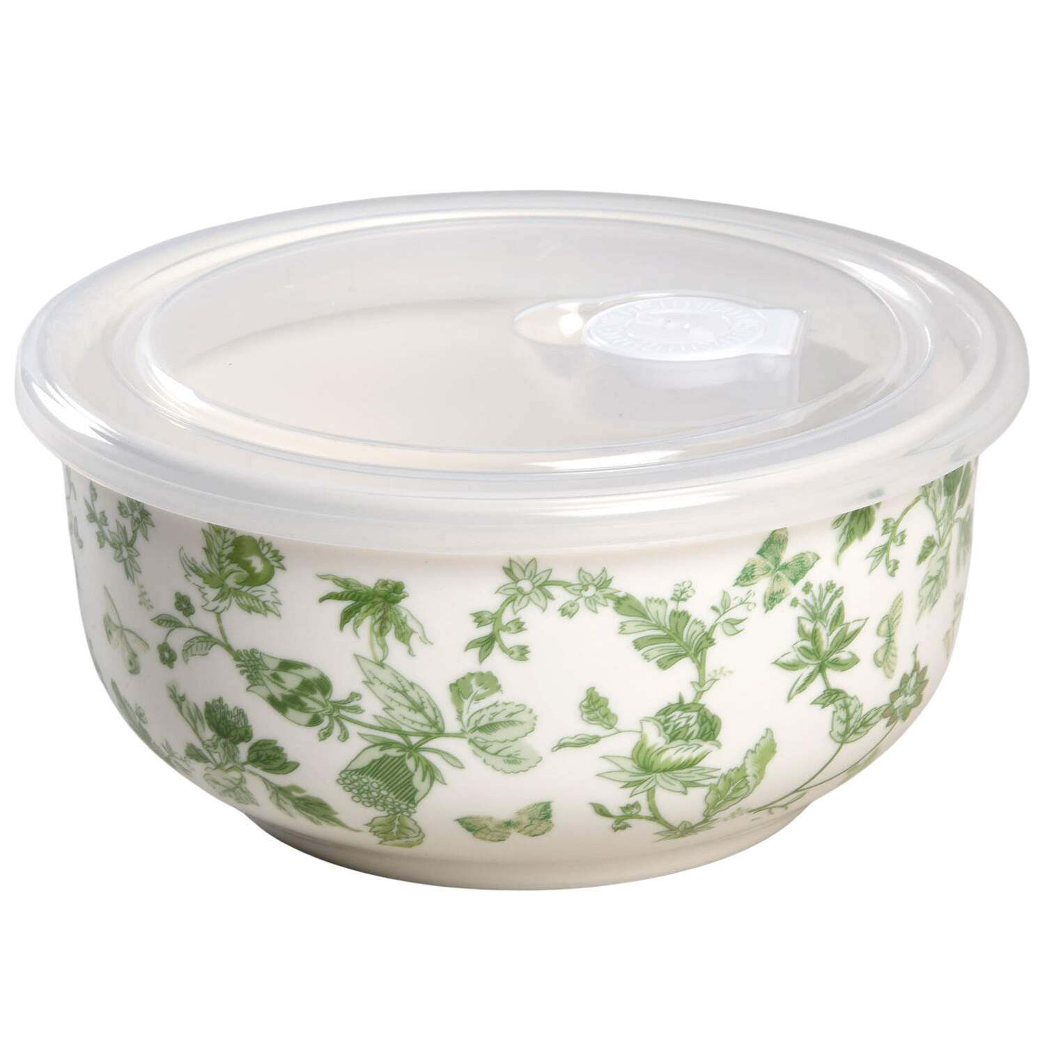 Greeny Garden 6" Storage Bowl Ceramic with Plastic Lid by Grace's Teaware-1