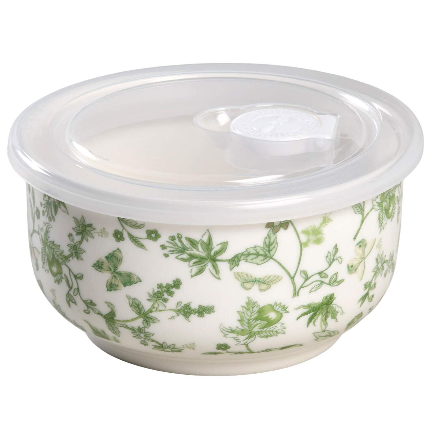 Greeny Garden 5" Storage Bowl Ceramic with Plastic Lid by Grace's Teaware-1