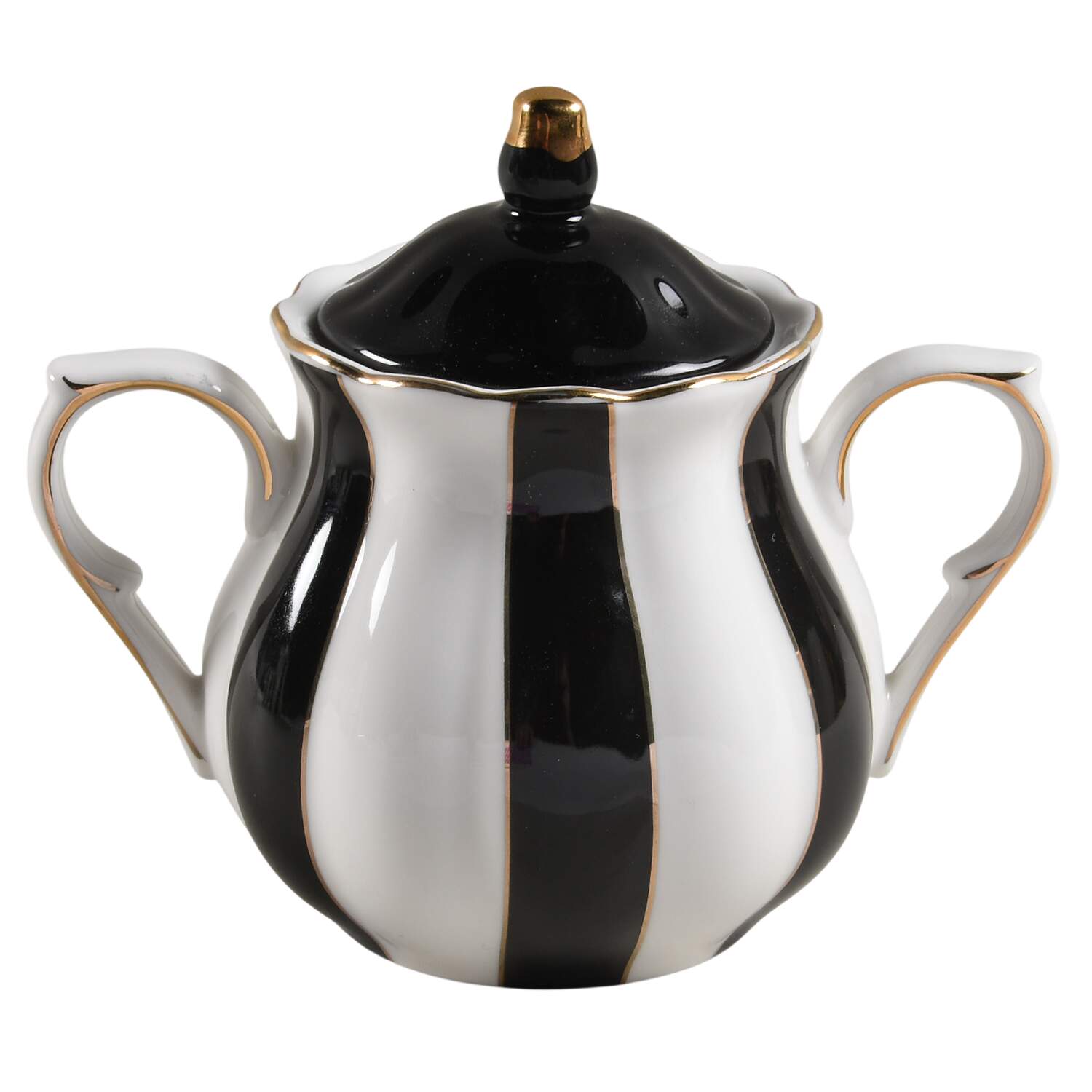 Beetle Stripe Sugar Bowl & Lid by Grace's Teaware-1