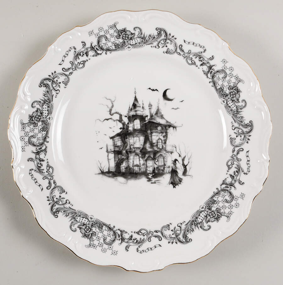 Haunted Rococo Dinner Plate by Grace's Teaware-1