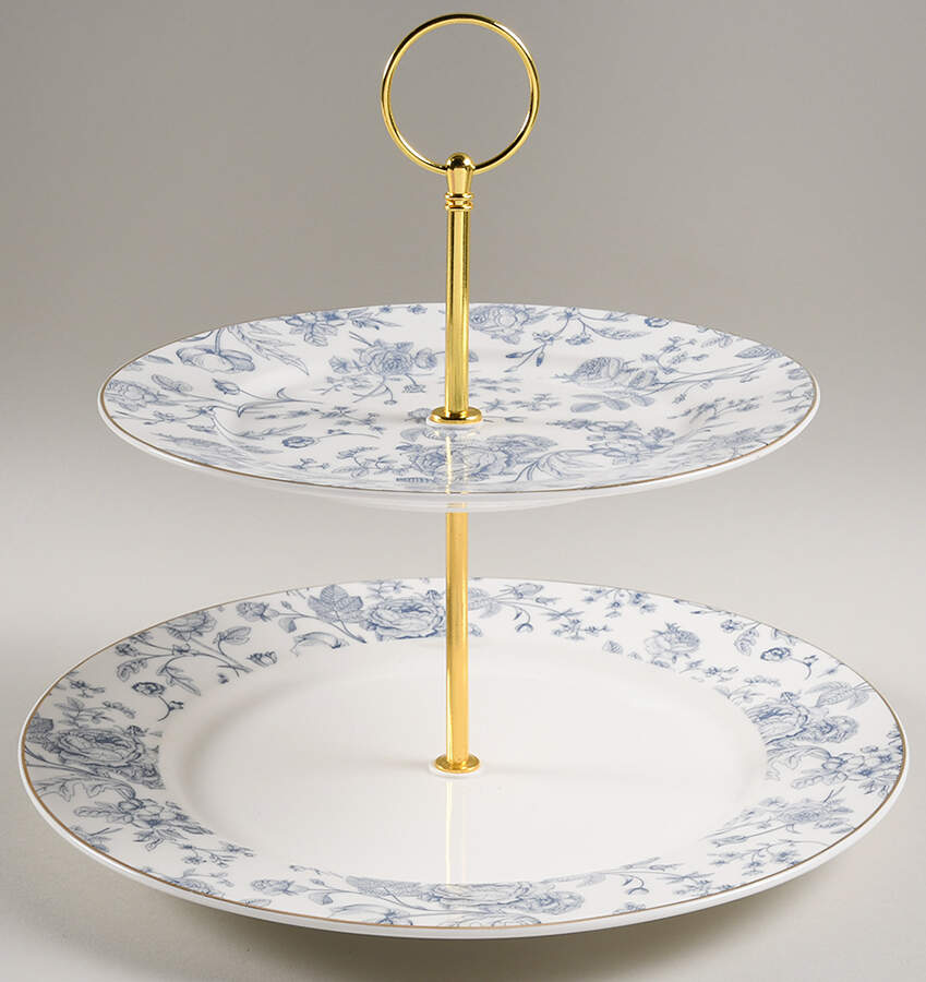 GTW57 2 Tiered Serving Tray (Dinner & Salad Plate) by Grace's Teaware-1
