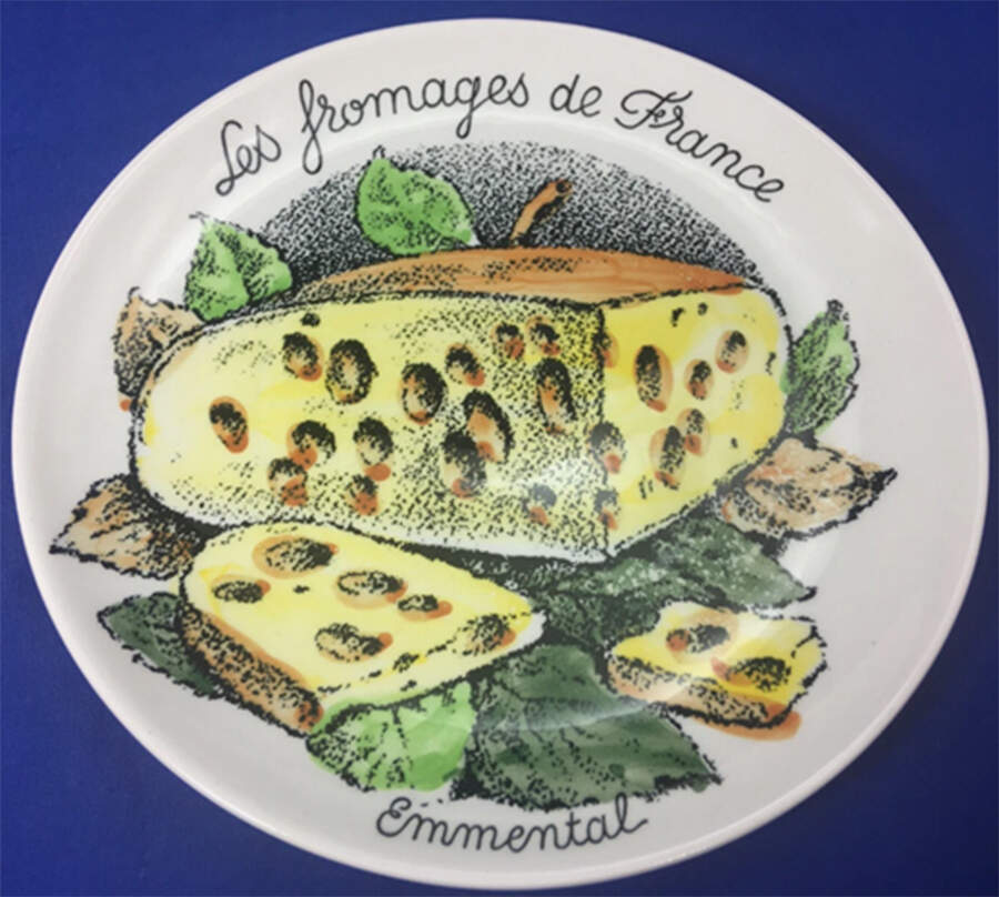 Les Fromages de France Canape Plate by Faiencerie De Gien-1