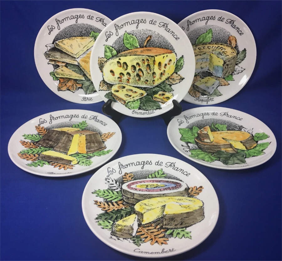 Les Fromages de France Canape Plate by Faiencerie De Gien-1