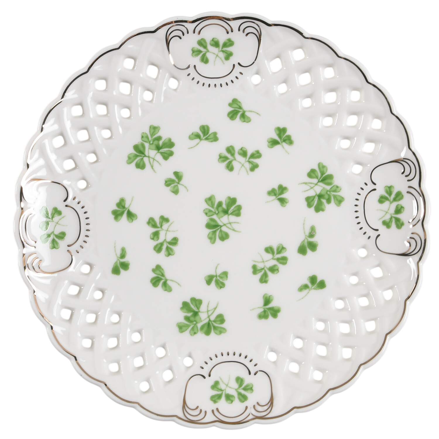 Shamrock Pierced Edge Salad Plate by Grace's Teaware-1