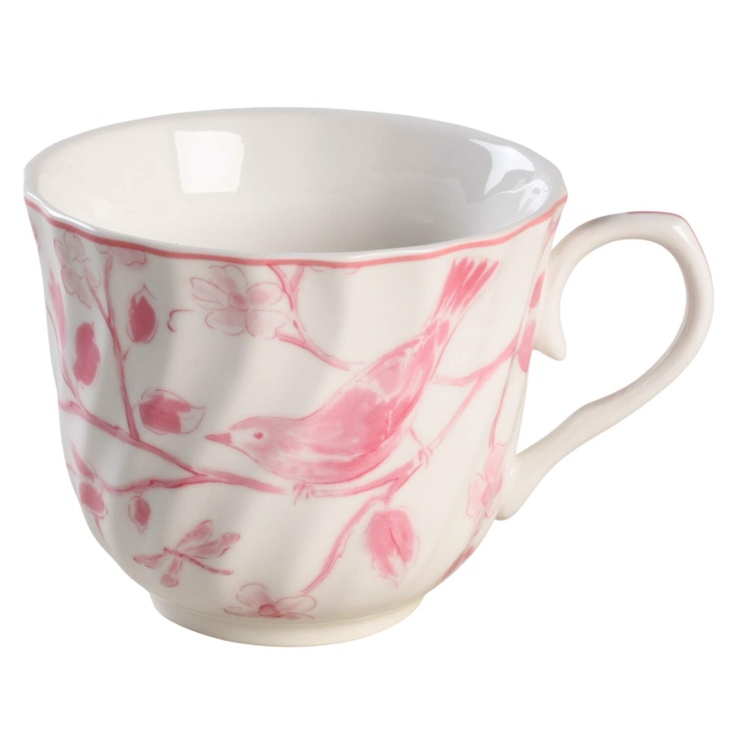 Pink Botanical Birds Snack Cup by Grace's Teaware-1