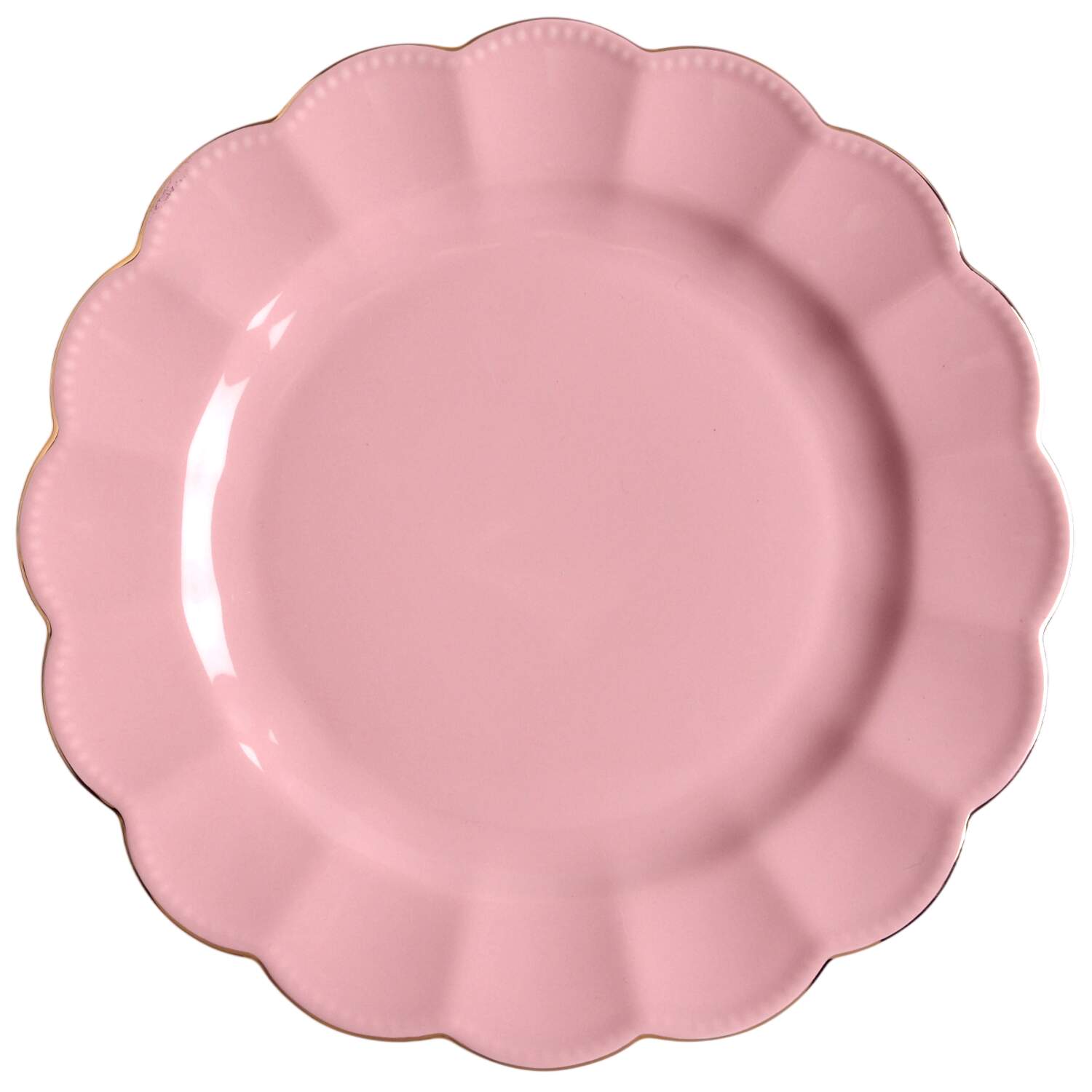 Scallop Pink Dinner Plate by Grace's Teaware-1