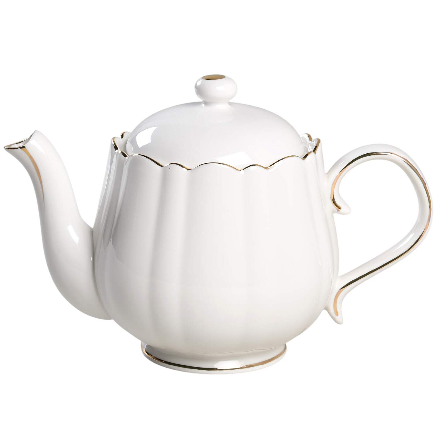 White Gold Vintage Teapot & Lid by Grace's Teaware-1