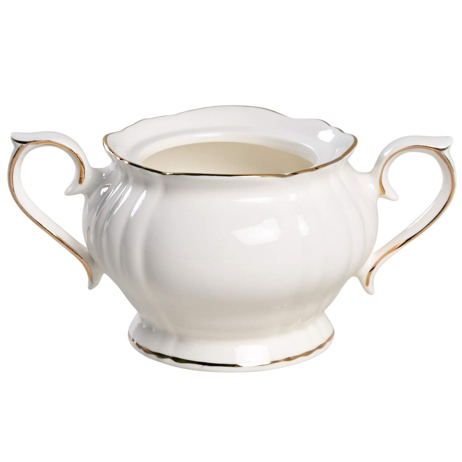 White Gold Vintage Sugar Bowl No Lid by Grace's Teaware-1