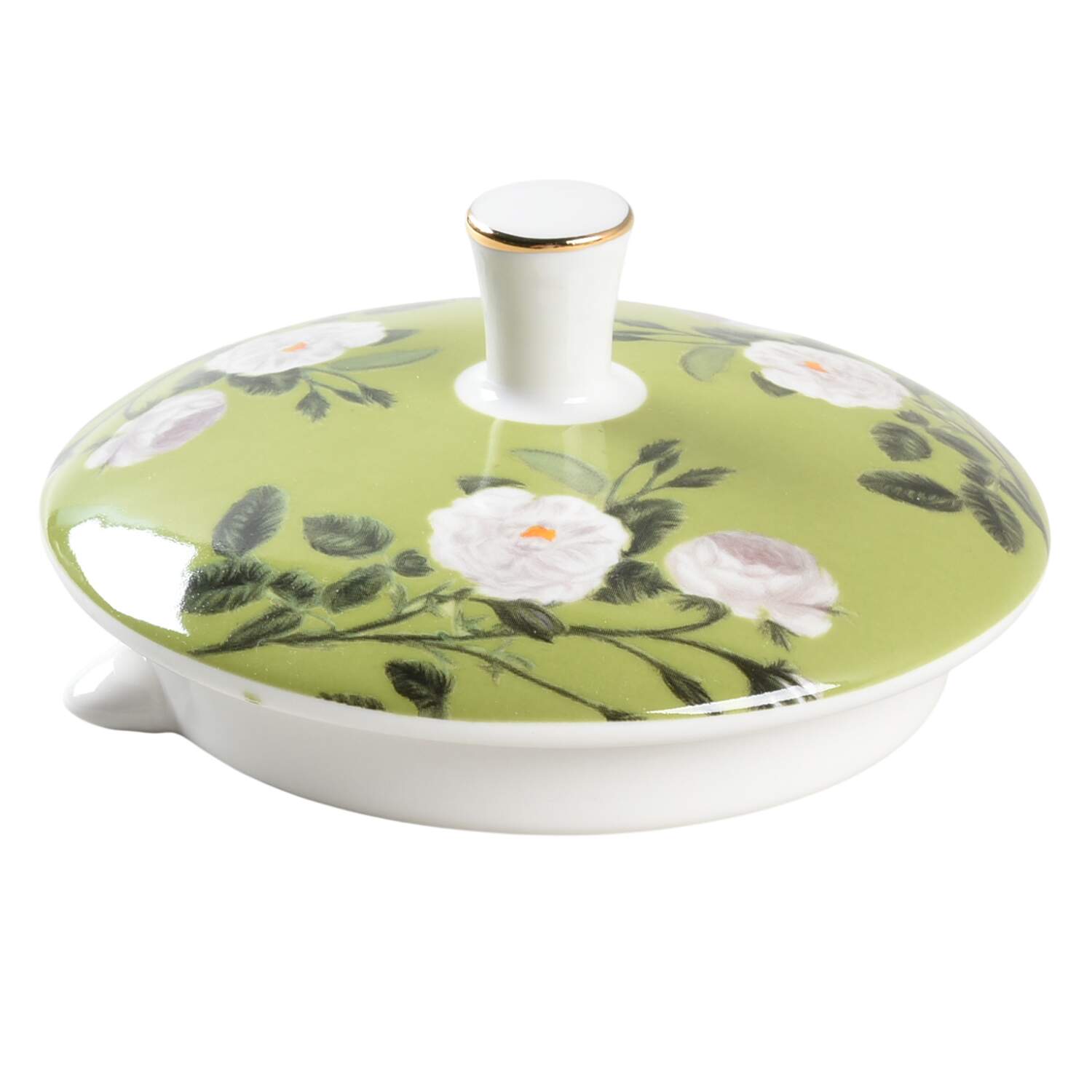 Bunny Green Bloom Lid for Teapot by Grace's Teaware-1
