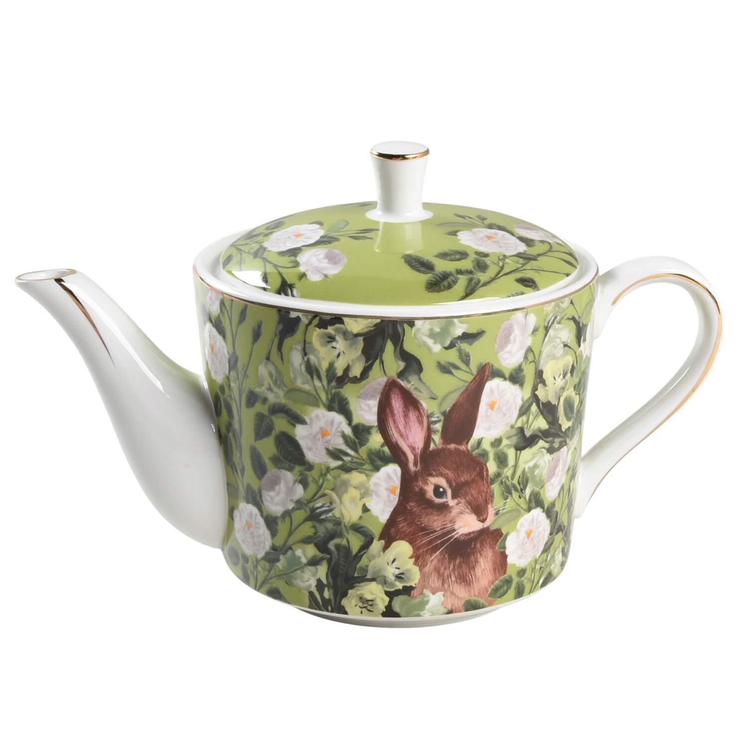 Bunny Green Bloom Teapot & Lid by Grace's Teaware-1