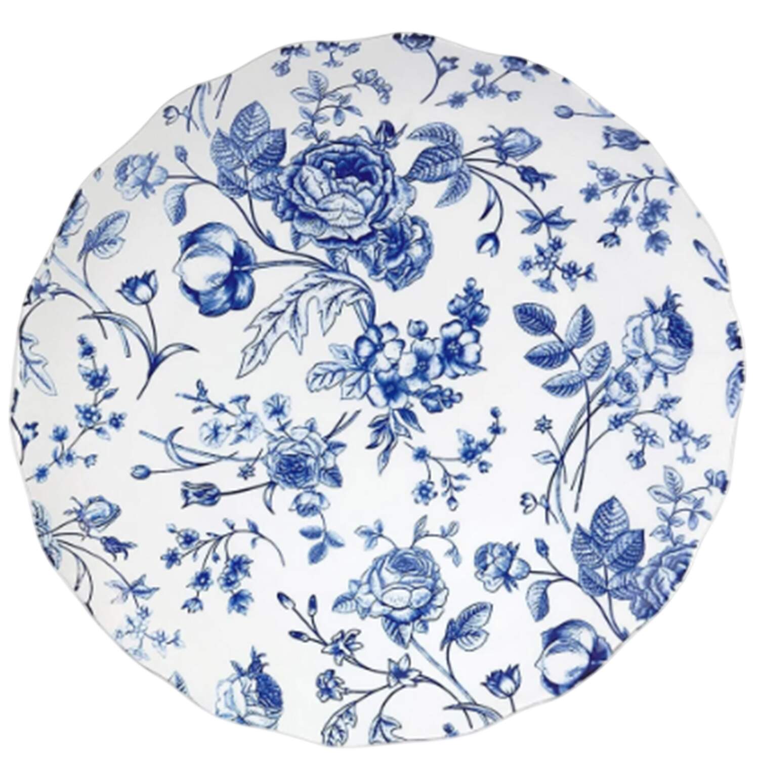 Vintage Bluetiful Floral Salad Plate by Godinger-1