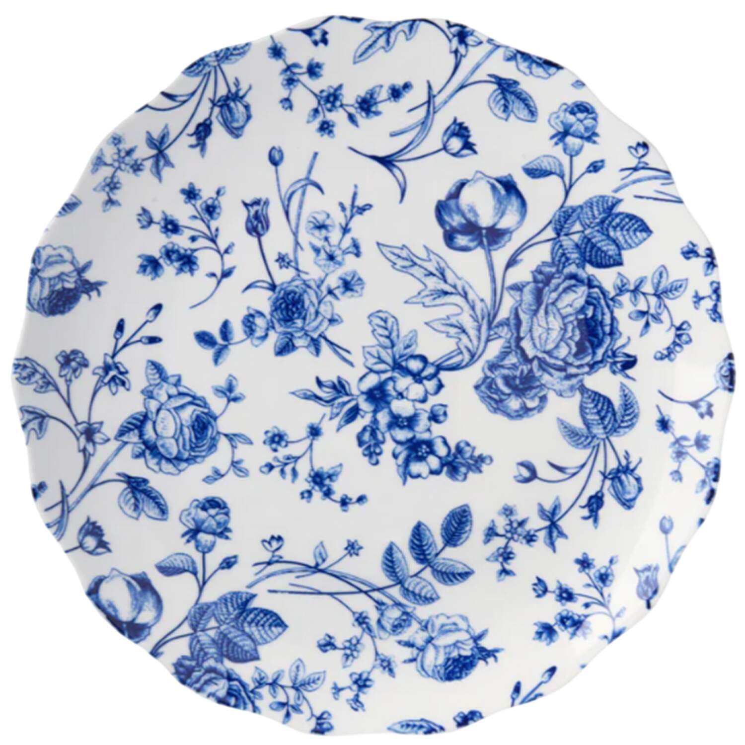 Vintage Bluetiful Floral Dinner Plate by Godinger-1