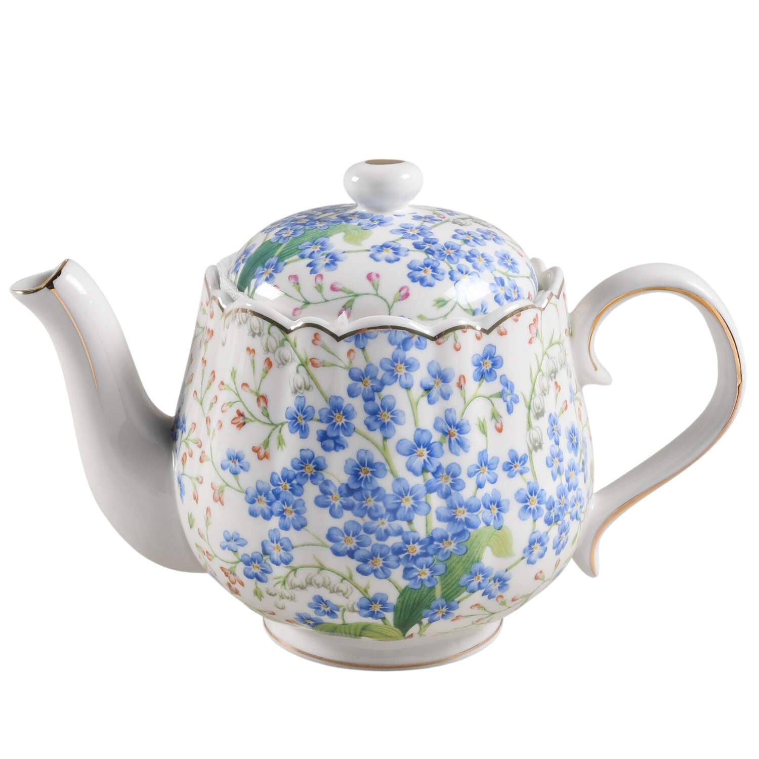 Blue Lily of the Valley Teapot & Lid by Grace's Teaware-1