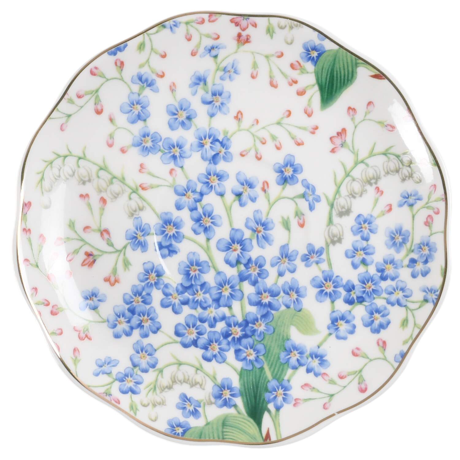 Blue Lily of the Valley Saucer by Grace's Teaware-1