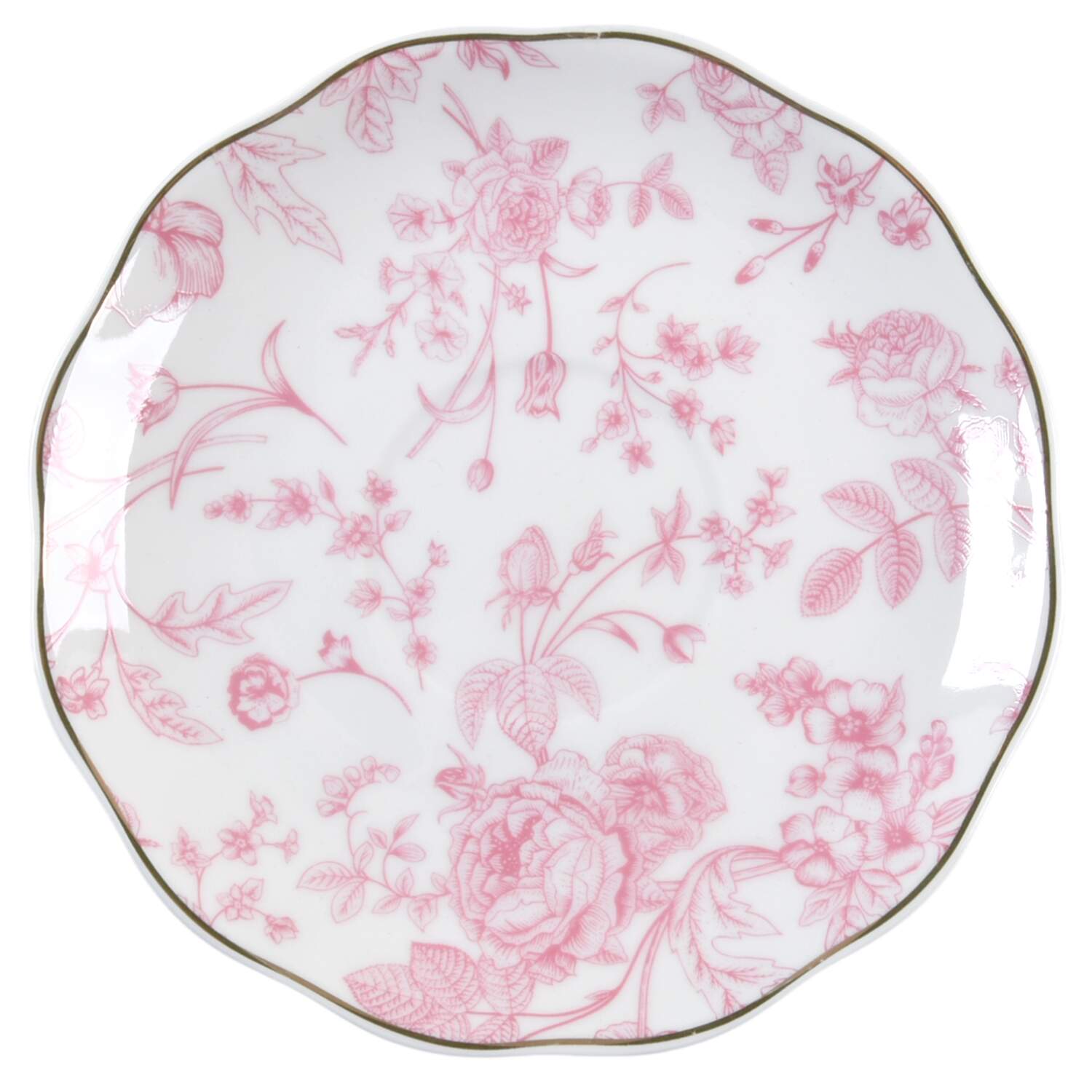 Rose Vine Pink Saucer by Grace's Teaware-1