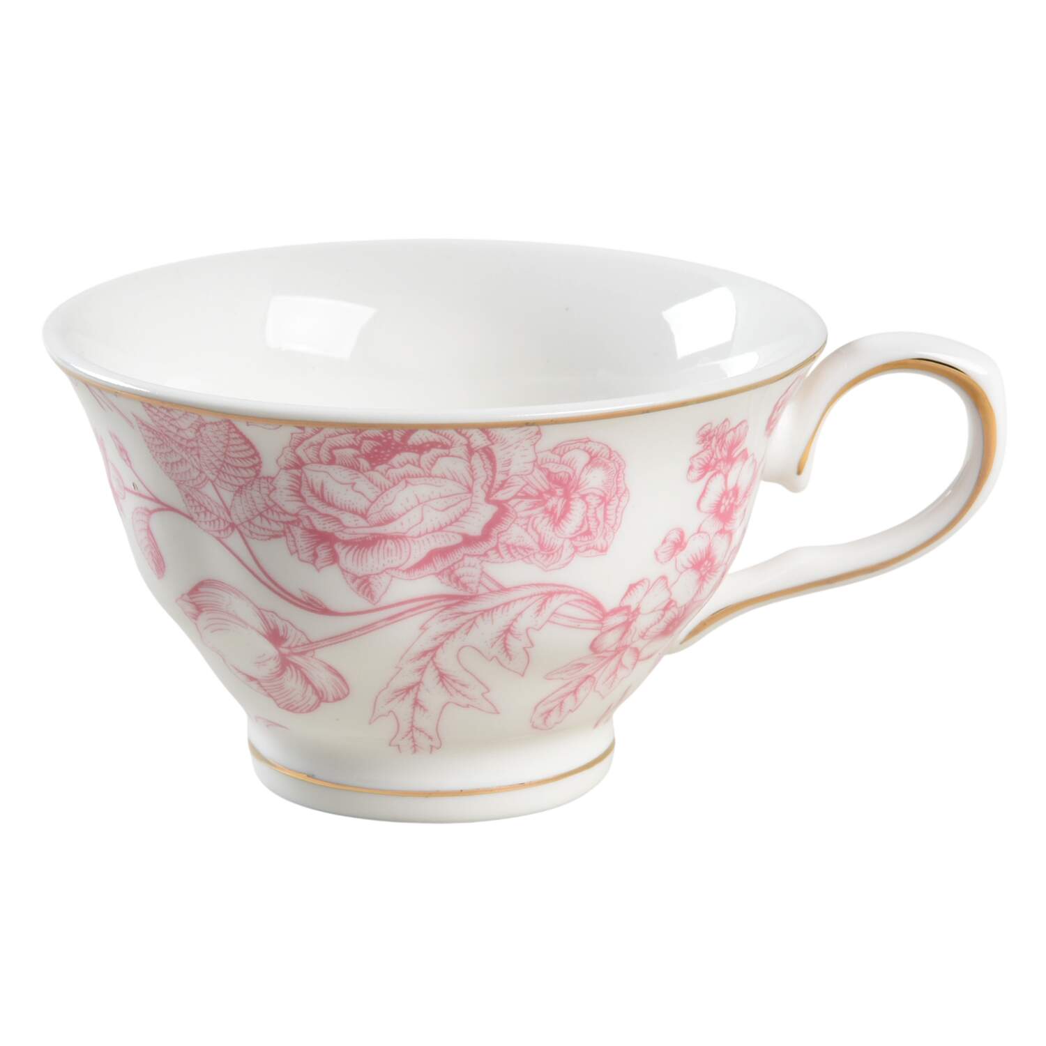 Rose Vine Pink Footed Cup by Grace's Teaware-1