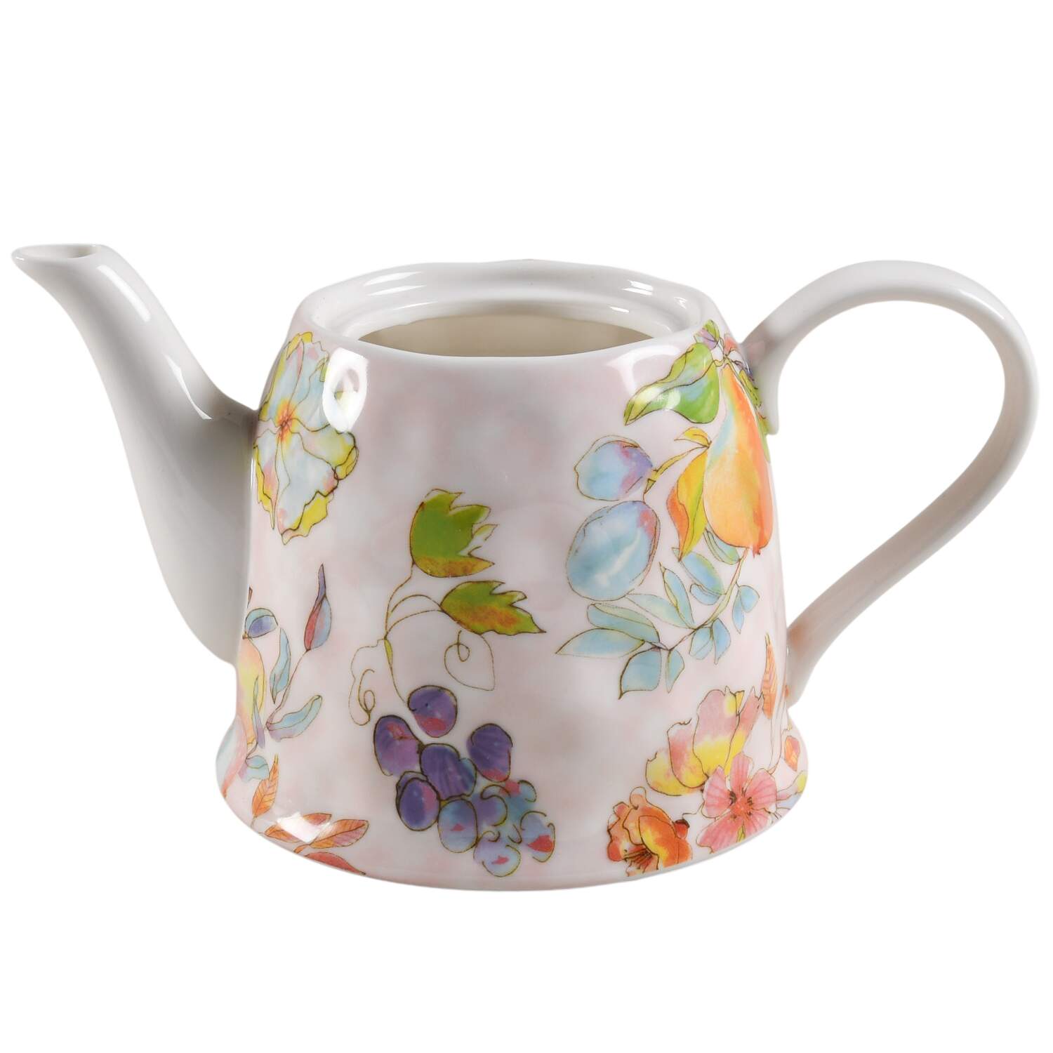 Watercolor Pink Blue Teapot No Lid by Grace's Teaware-1