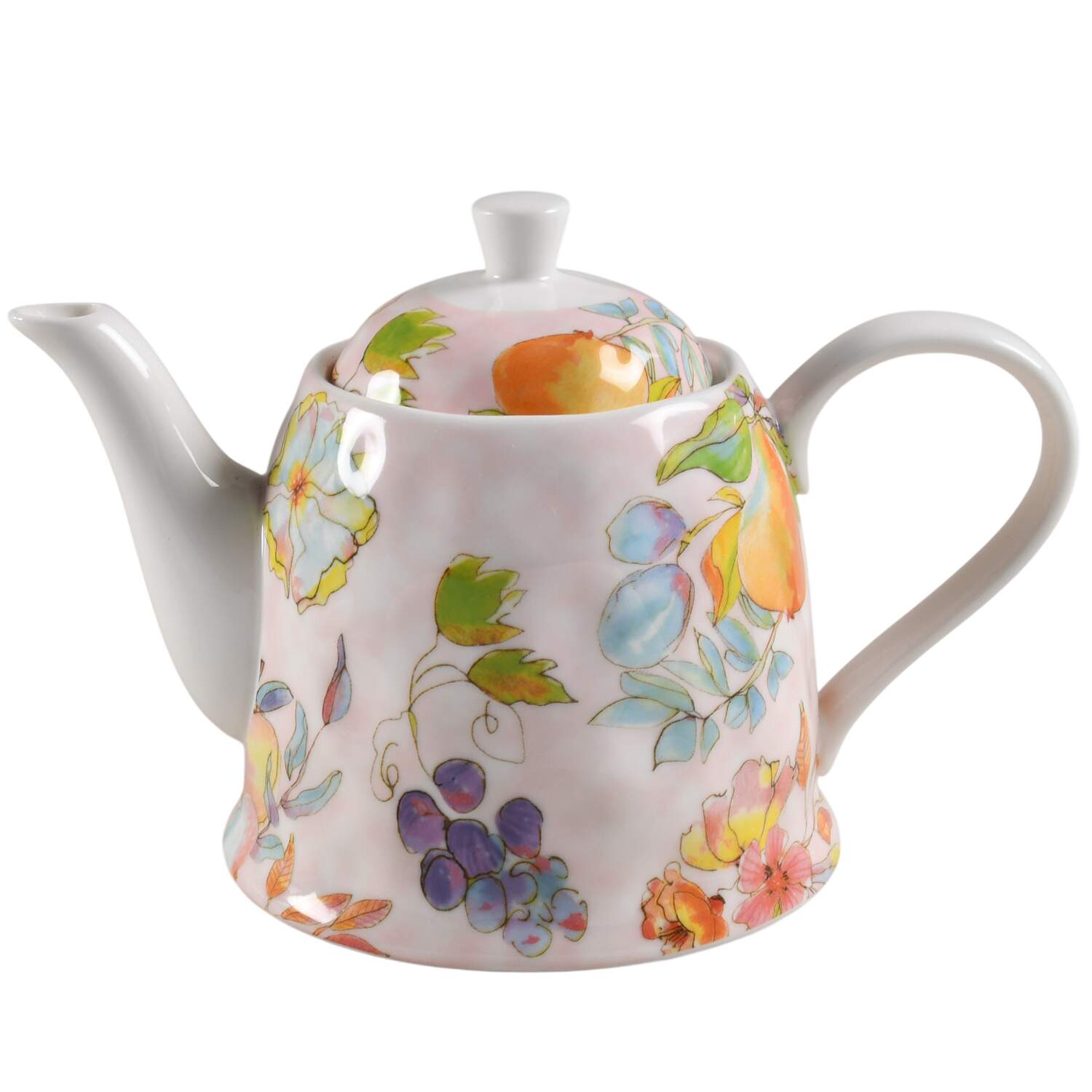 Watercolor Pink Blue Teapot & Lid by Grace's Teaware-1