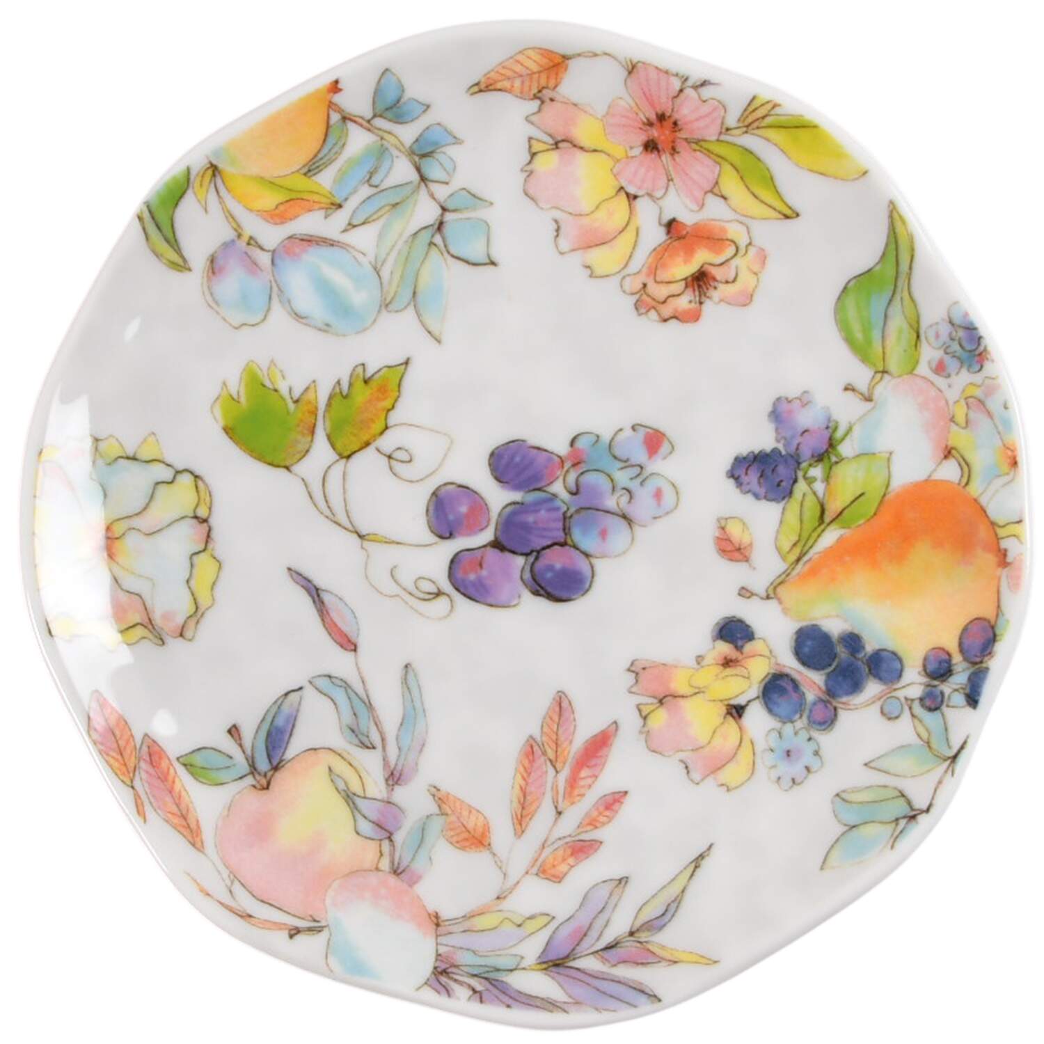 Watercolor Pink Blue Appetizer Plate by Grace's Teaware-1