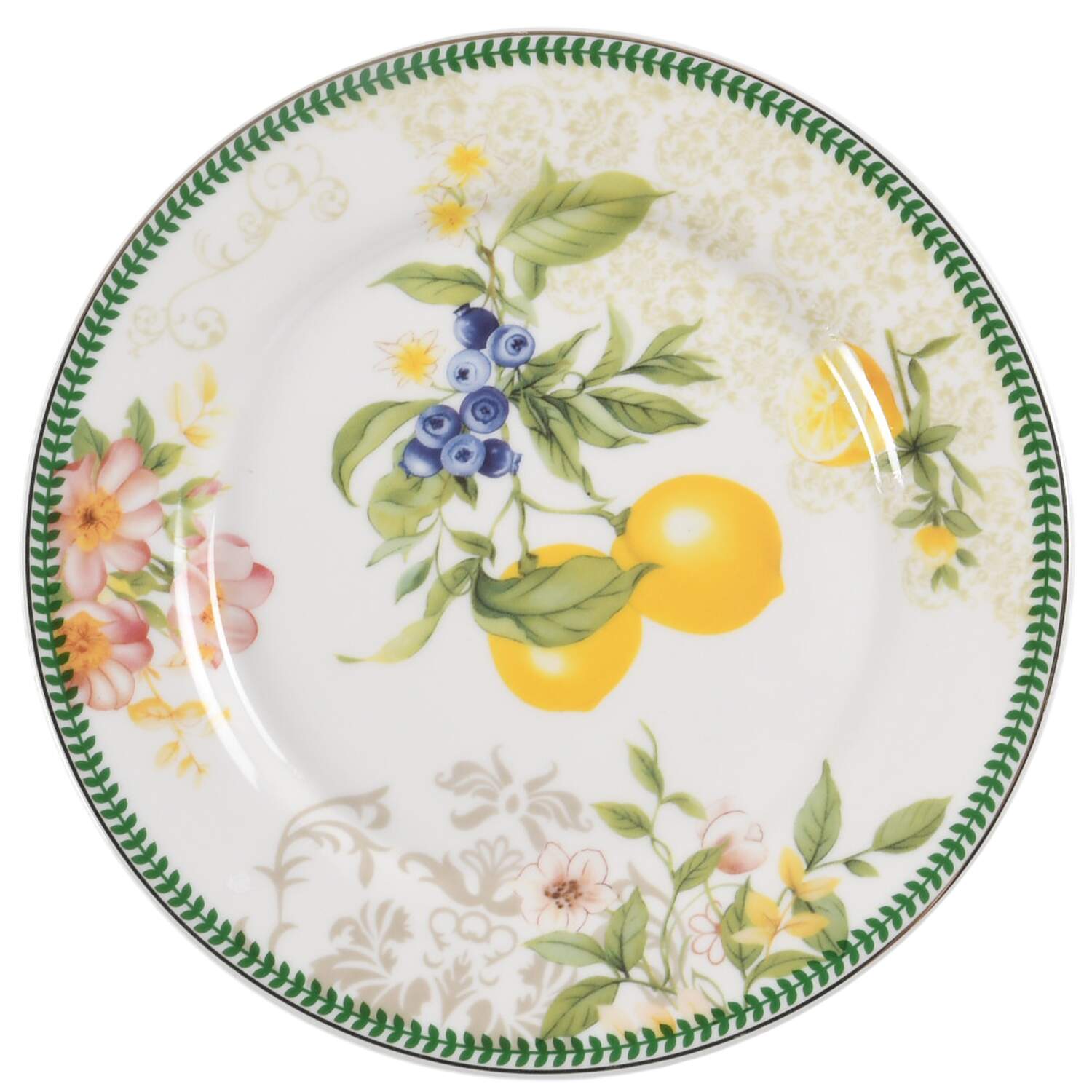 Lemon Green Zig Salad Plate by Grace's Teaware-1
